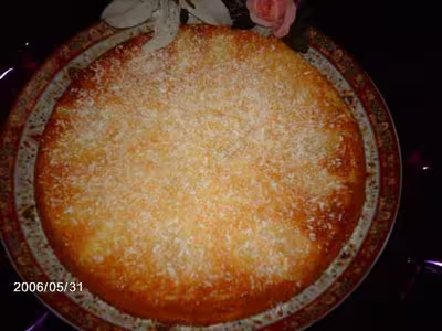 Gâteau pommes et noix de coco