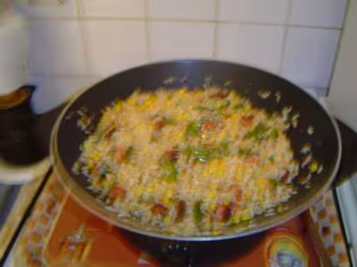 Recettes du : risotto aux lardons et aux saucisses