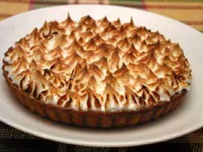 Tarte meringuée aux pommes fondantes, fromage blanc
