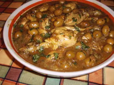 Poulet au citrons confit et aux olives
