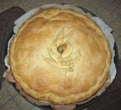 Tourte aux cèpes et champignons en sauce crémeuse sans œufs ni beurre