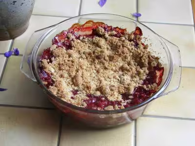 Crumble aux fraises par Kimie