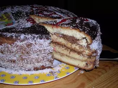 Gâteau à la mousse chocolat et crème pâtissière