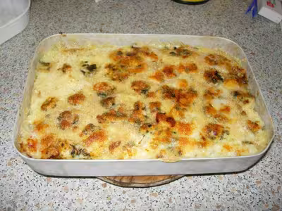 Parmentier de poulet aux poires et roquefort