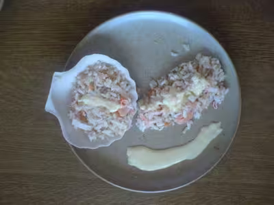 Risotto au saumon fumé et surimi
