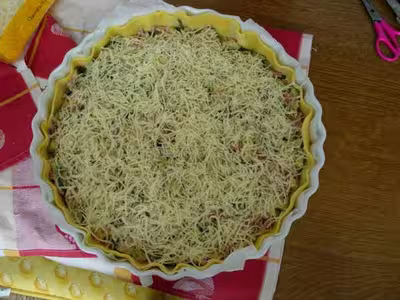 Tarte courgettes lardons
