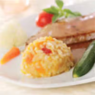 Médaillons de veau et riz au potiron