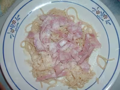 Recette WW : Spaghettis carbonara de jamabon blanc