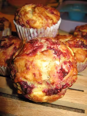 Muffins choco blanc framboises par Anabel02
