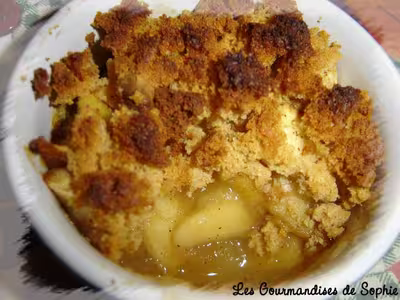 Crumble pommes, compote, pain d'épices