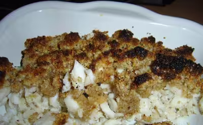 Dos de cabillaud en crumble de noix