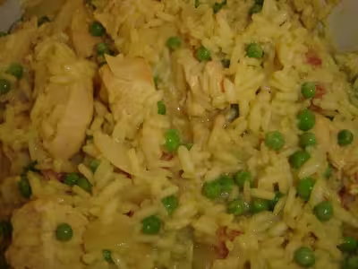 Risotto au poulet et au safran