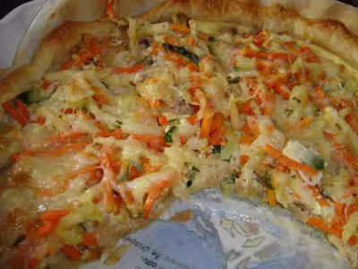 Tarte au thon et à la julienne de légumes