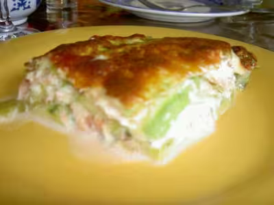 Lasagnes de courgettes au saumon fumé