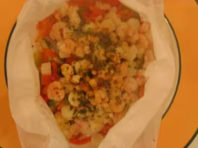Recette WW : Papilotte de St Jacques et crevettes