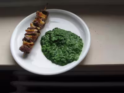 Brochettes de pain et de boeuf