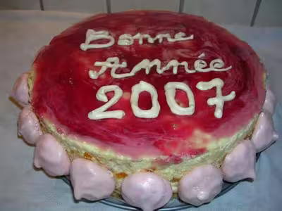 Bavarois nougat coulis framboise