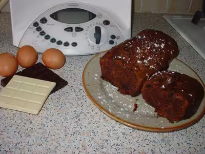 Recette Thermomix: Cake aux 2 chocolats et au café par kikoun47