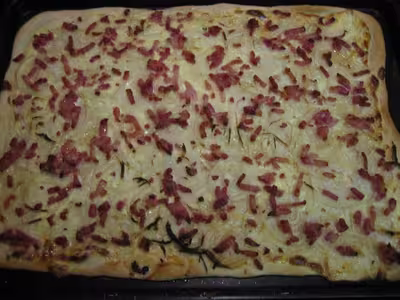 Recette Thermomix: Tarte flambée alsacienne