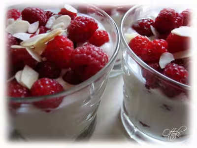 Thermomix: Verrines vanillées aux framboises
