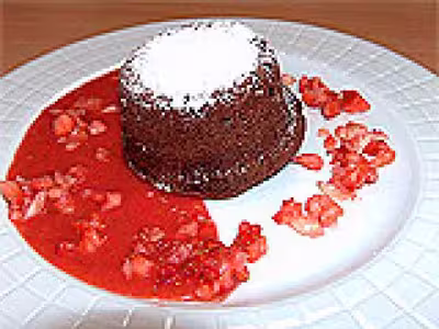 Gâteau au chocolat et aux fraises