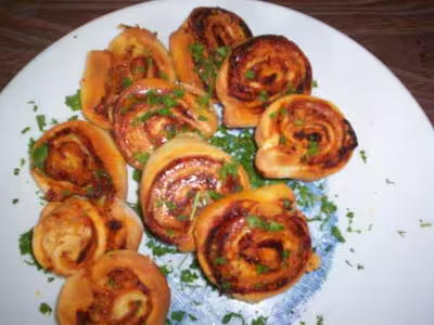 Minis pizzas roulées à l'Hawaienne