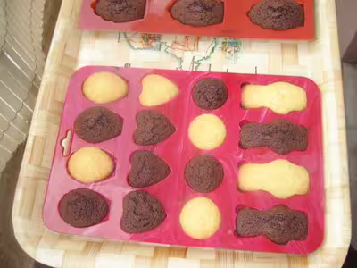Recette moule silicone 4 formes: rond coeur ours madeleine