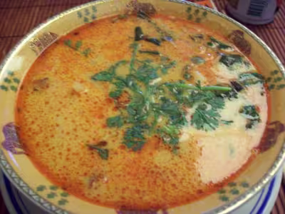 Soupe Thaï de crevettes au lait de coco