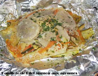 WW: Papilotte de filet mignon aux agrumes