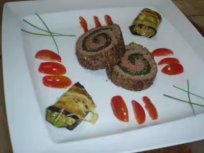 Roulé de haché de veau farci aux légumes