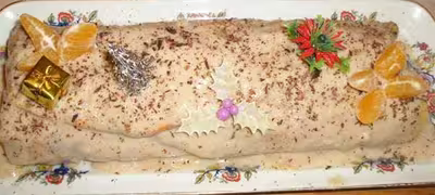 Bûche marron-mandarine par doudouce02
