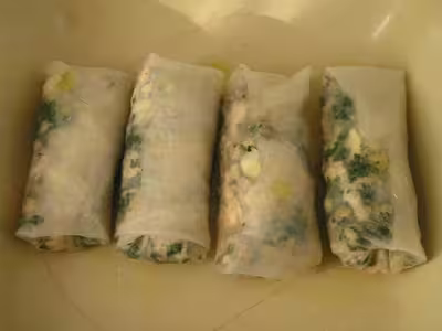 Nems épinards-saumon-amandes