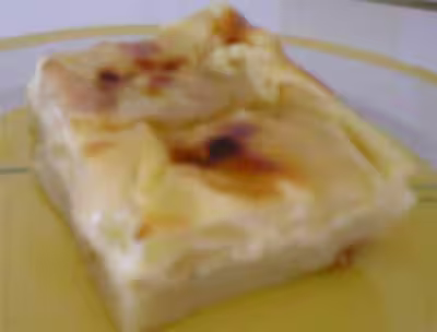Le flan de poires, sauce caramel