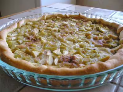 Tarte rhubarbe et pommes