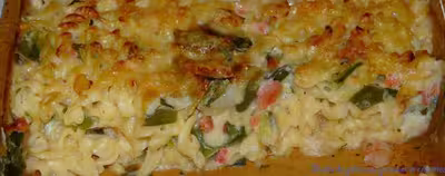 Recette WW: Gratin de pâtes aux poireaux et crevettes + phot