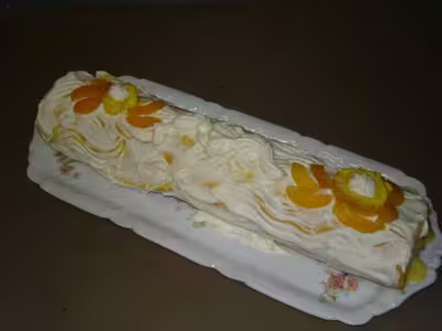 Bûche de Noël crème pâtissière et abricots