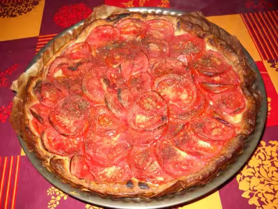 Tarte moutarde et tomates