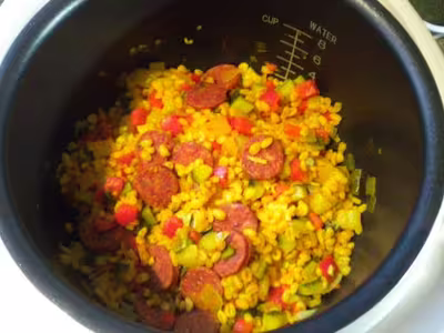 Blé aux légumes et chorizo au Délicook