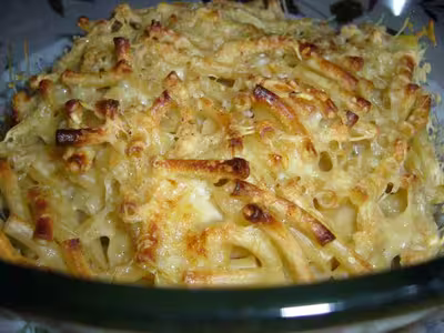 Gratin de macaronis aux 3 fromages