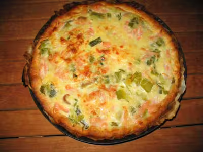 Tarte poireaux et saumon fumé