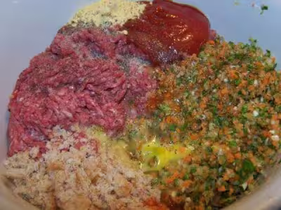 Pain de viande, salade et Légumes