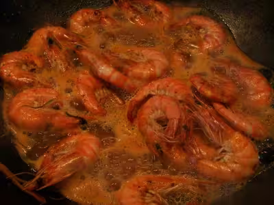 Gambas au citron vert et gingembre par Babaillou
