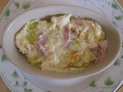 Poireaux / jambon  en gratin