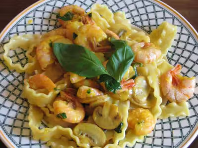 Recette WW : Tagliatelle aux crevettes au safran