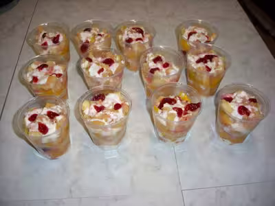 Mini charlottes aux pêches en verrines