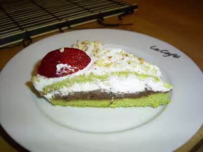 Gâteau pistache et mousse chocolat