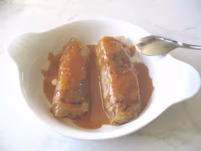 Croustillant à la banane sauce caramel aux agrumes
