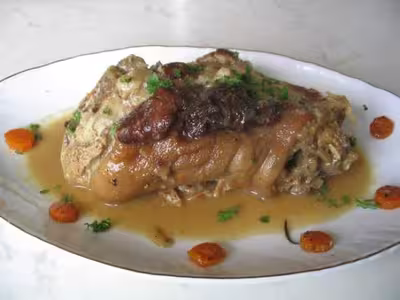 Jarret de porc au échalote et au vinaigre