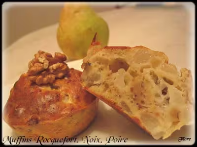 Muffins roquefort noix et poire