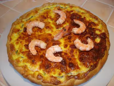Tarte aux feuilles de blettes et crevettes